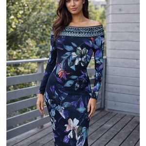 Fuzzi Floral Off-Shoulder mesh Jean Paul Gaultier Dress